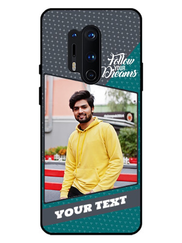 Custom Oneplus 8 Pro Personalized Glass Phone Case  - Background Pattern Design with Quote