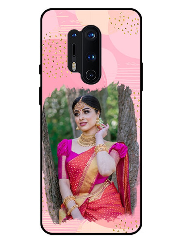 Custom Oneplus 8 Pro Personalized Glass Phone Case  - Gold Glitter Splash Design