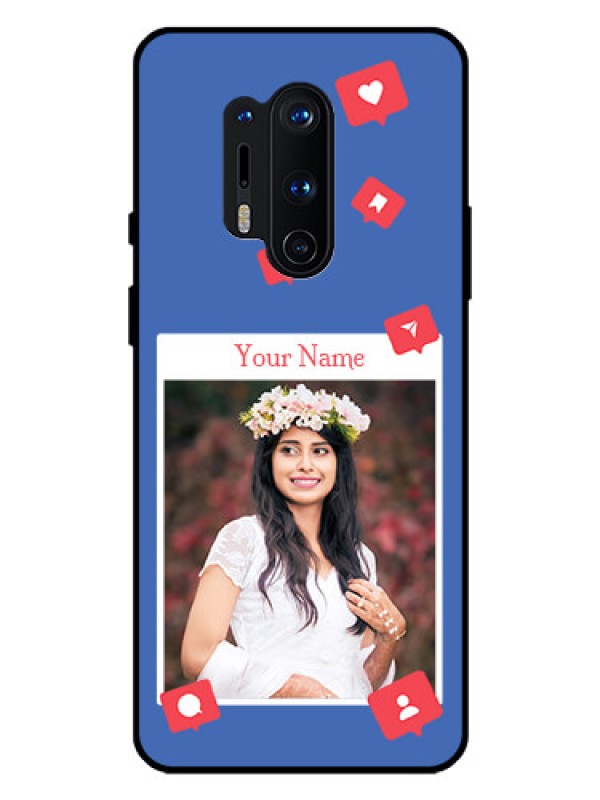 Custom OnePlus 8 Pro Custom Glass Phone Case - Like Share And Comment Design