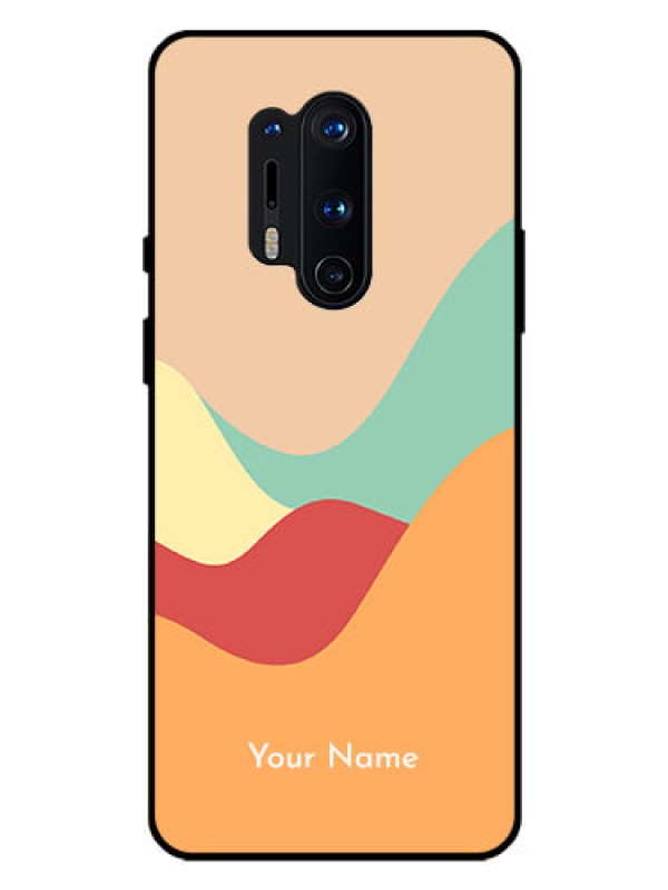 Custom OnePlus 8 Pro Personalized Glass Phone Case - Ocean Waves Multi-colour Design