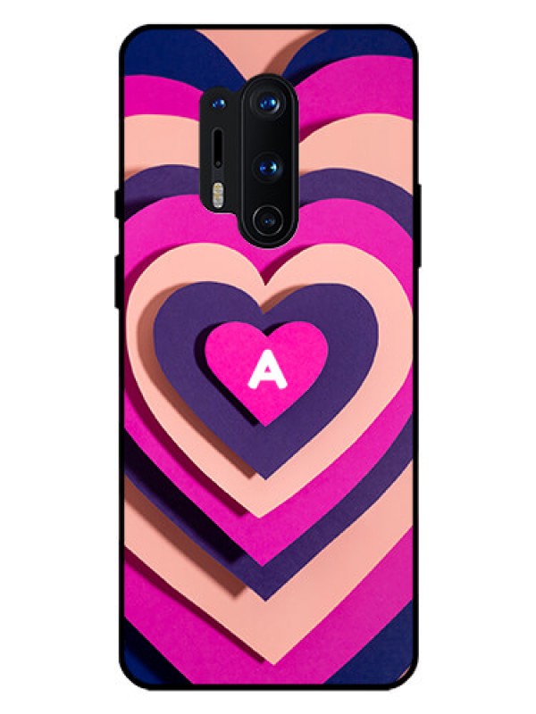 Custom OnePlus 8 Pro Custom Glass Mobile Case - Cute Heart Pattern Design