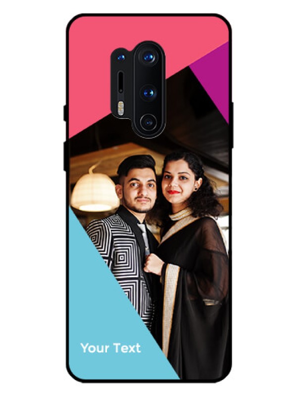 Custom OnePlus 8 Pro Custom Glass Mobile Case - Stacked Triple colour Design