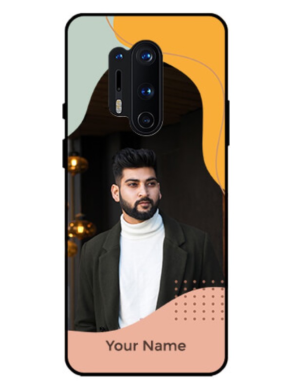 Custom OnePlus 8 Pro Personalized Glass Phone Case - Tri-coloured overlay design