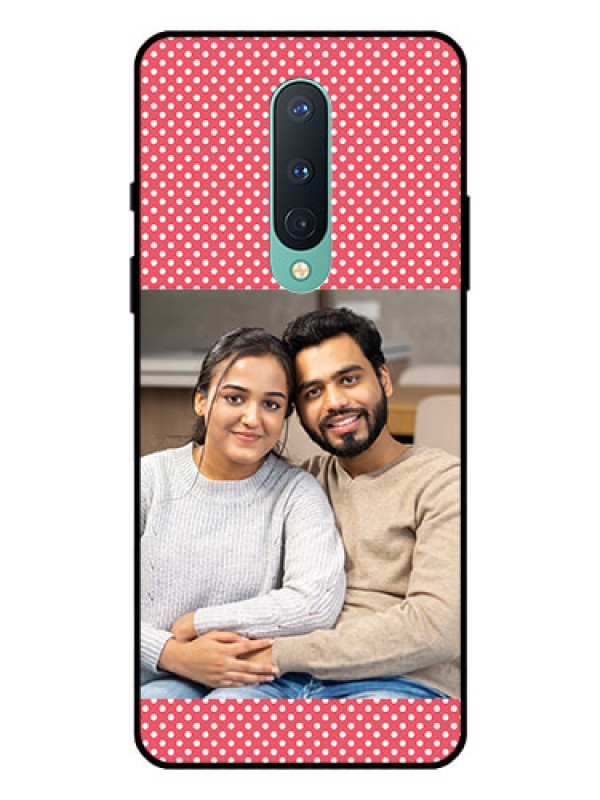 Custom OnePlus 8 Custom Glass Phone Case  - White Dotted Design