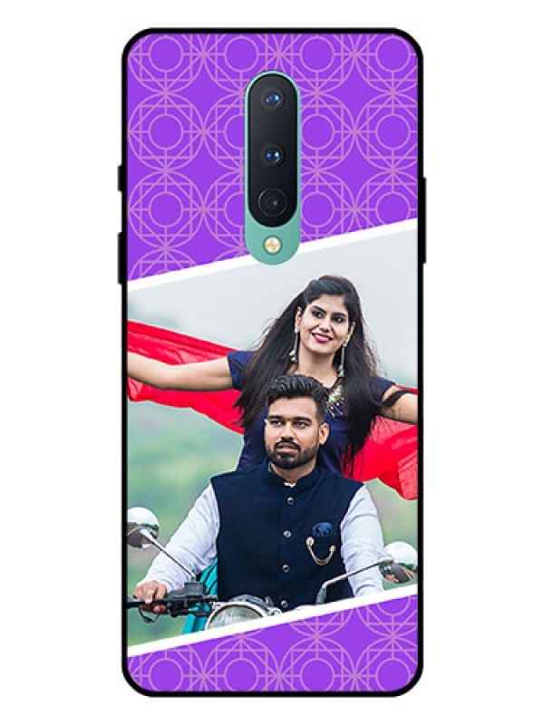 Custom OnePlus 8 Custom Glass Phone Case  - Violet Pattern Design