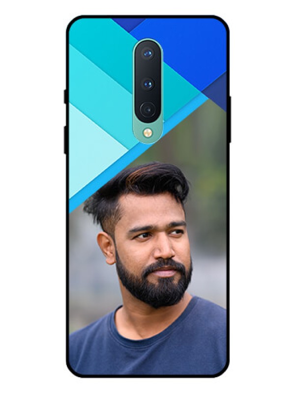 Custom OnePlus 8 Custom Glass Phone Case  - Blue Pattern Design