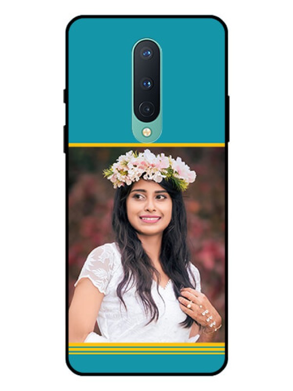 Custom OnePlus 8 Custom Glass Phone Case  - Yellow & Blue Design 