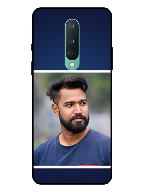 Custom OnePlus 8 Personalized Glass Phone Case  - Simple Royal Blue Design