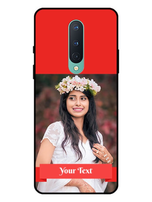 Custom OnePlus 8 Custom Glass Phone Case  - Simple Red Color Design