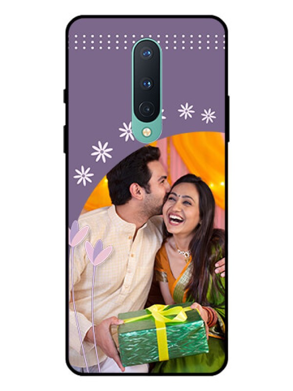 Custom OnePlus 8 Custom Glass Mobile Case  - Lavender flowers design 