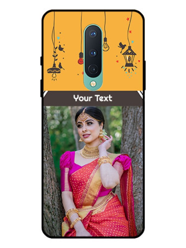 Custom OnePlus 8 Custom Glass Mobile Case  - with Family Picture and Icons 