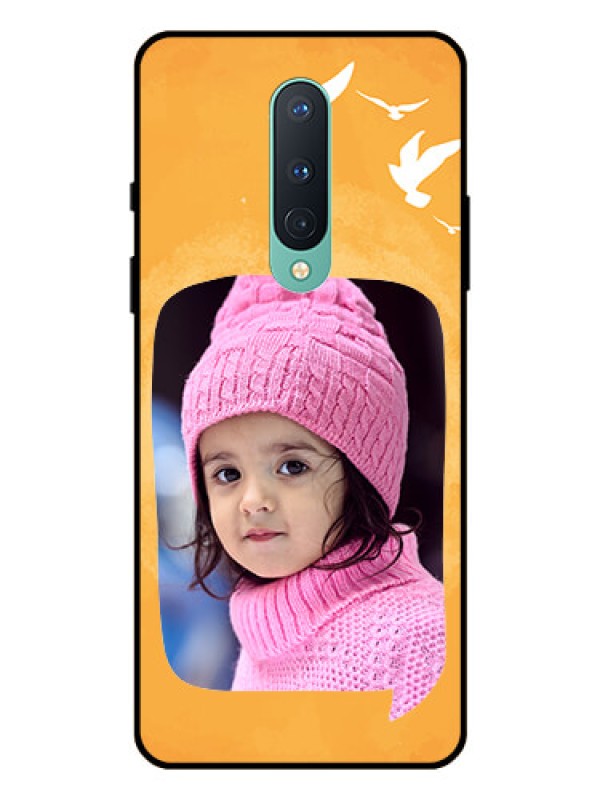 Custom OnePlus 8 Personalized Glass Phone Case  - Water Color Design with Bird Icons