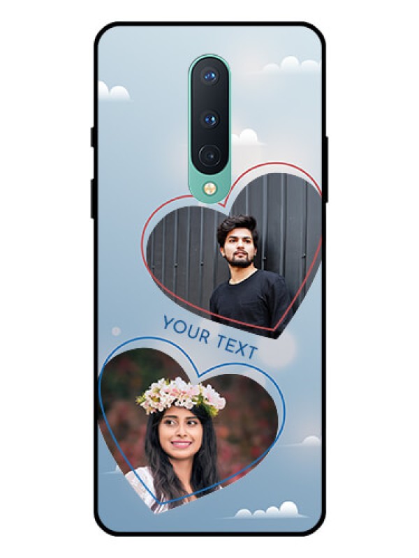 Custom OnePlus 8 Custom Glass Mobile Case  - Blue Color Couple Design 