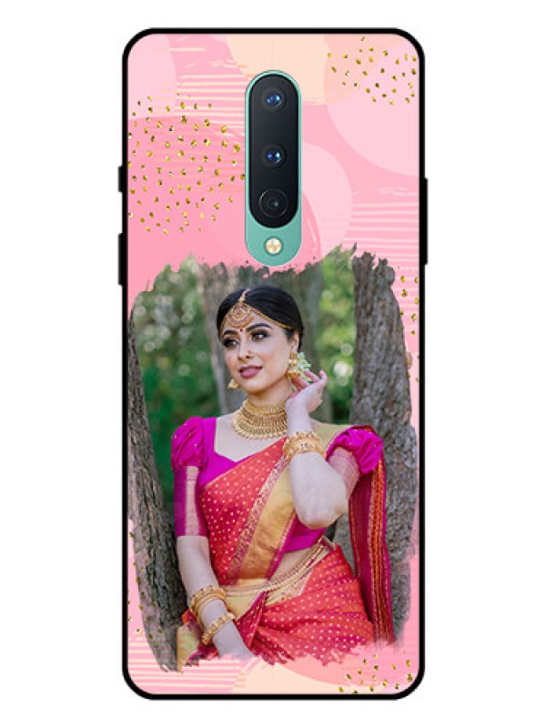 Custom OnePlus 8 Personalized Glass Phone Case  - Gold Glitter Splash Design