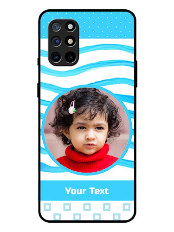 Custom Oneplus 8T Custom Glass Phone Case  - Simple Blue Case Design