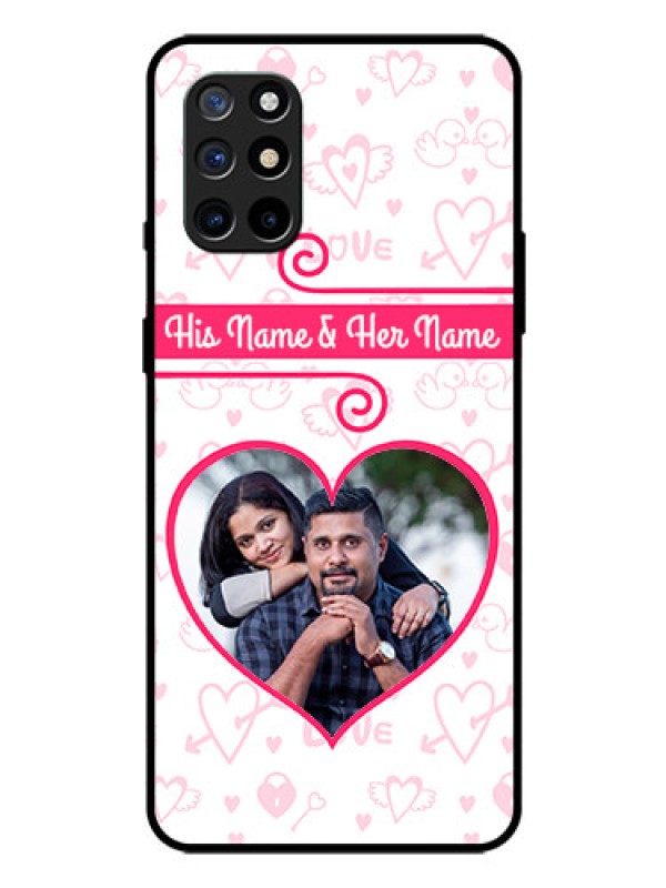 Custom Oneplus 8T Personalized Glass Phone Case  - Heart Shape Love Design