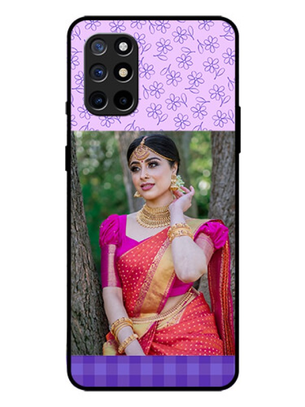 Custom Oneplus 8T Custom Glass Phone Case  - Purple Floral Design