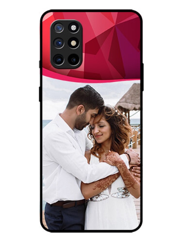 Custom Oneplus 8T Custom Glass Mobile Case  - Red Abstract Design