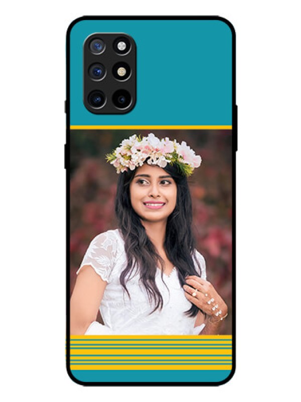 Custom Oneplus 8T Custom Glass Phone Case  - Yellow & Blue Design 