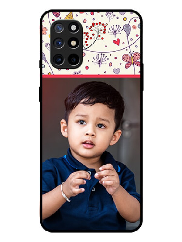 Custom Oneplus 8T Custom Glass Mobile Case  - Premium Floral Design