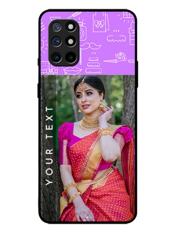 Custom Oneplus 8T Custom Glass Mobile Case  - Birthday Icons Design