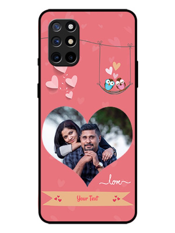 Custom Oneplus 8T Personalized Glass Phone Case  - Peach Color Love Design 