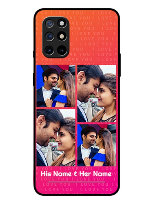 Custom Oneplus 8T Custom Glass Phone Case  - I Love You Pink Design