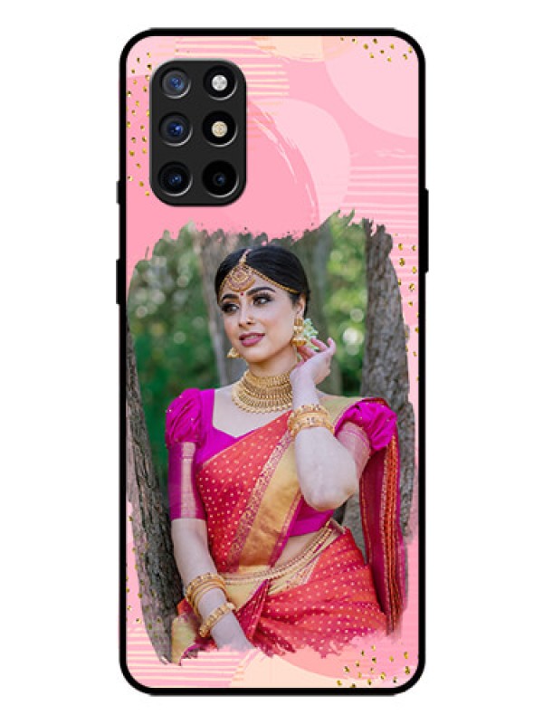 Custom Oneplus 8T Personalized Glass Phone Case  - Gold Glitter Splash Design