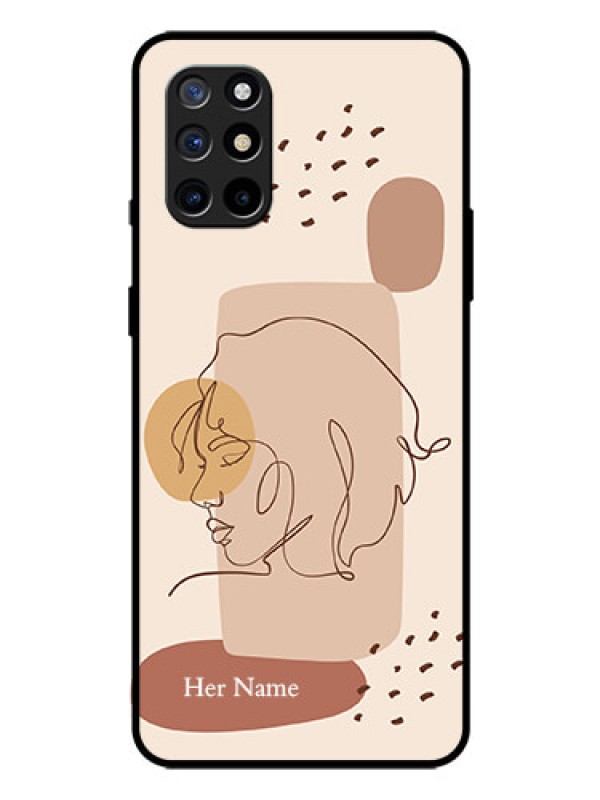 Custom OnePlus 8T Photo Printing on Glass Case - Calm Woman line art Design