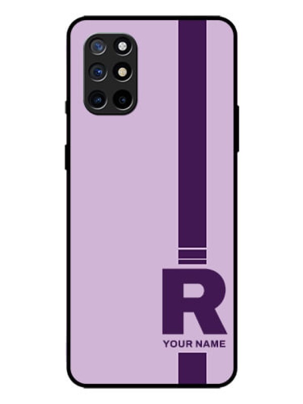 Custom OnePlus 8T Photo Printing on Glass Case - Simple dual tone stripe with name Design