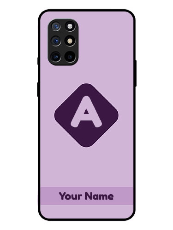 Custom OnePlus 8T Custom Glass Mobile Case - Custom Letter in curved badge Design