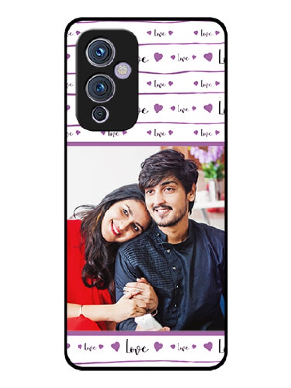 Custom Oneplus 9 5G Custom Glass Mobile Case - Couples Heart Design