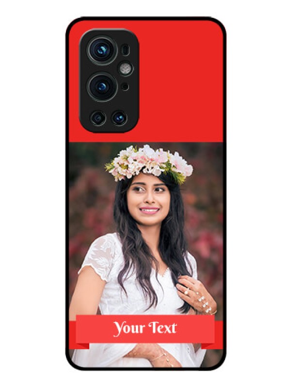 Custom Oneplus 9 Pro 5G Custom Glass Phone Case - Simple Red Color Design