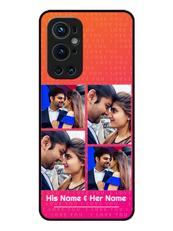 Custom Oneplus 9 Pro 5G Custom Glass Phone Case - I Love You Pink Design