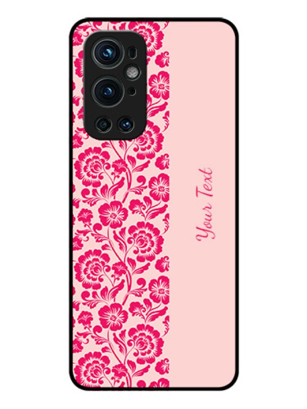 Custom OnePlus 9 Pro 5G Custom Glass Phone Case - Attractive Floral Pattern Design