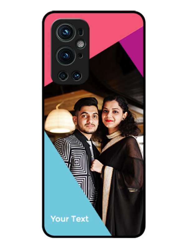Custom OnePlus 9 Pro 5G Custom Glass Mobile Case - Stacked Triple colour Design
