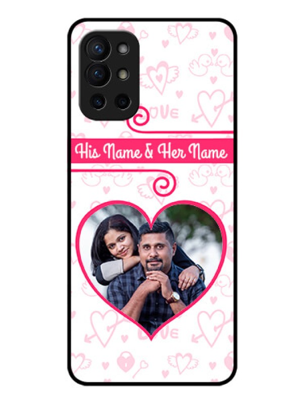 Custom Oneplus 9R 5G Personalized Glass Phone Case - Heart Shape Love Design