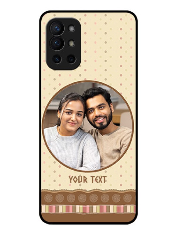Custom Oneplus 9R 5G Custom Glass Mobile Case - Brown Dotted Mobile Case Design