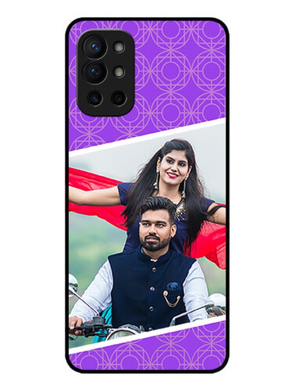 Custom Oneplus 9R 5G Custom Glass Phone Case - Violet Pattern Design
