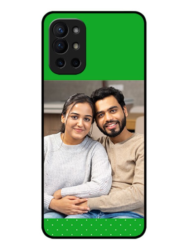Custom Oneplus 9R 5G Personalized Glass Phone Case - Green Pattern Design