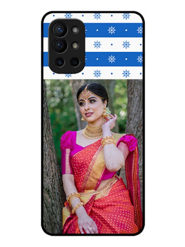 Custom Oneplus 9R 5G Photo Printing on Glass Case - Snow Pattern Design
