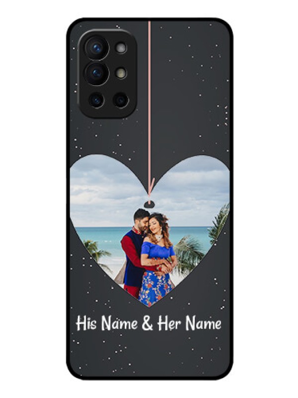 Custom Oneplus 9R 5G Custom Glass Phone Case - Hanging Heart Design
