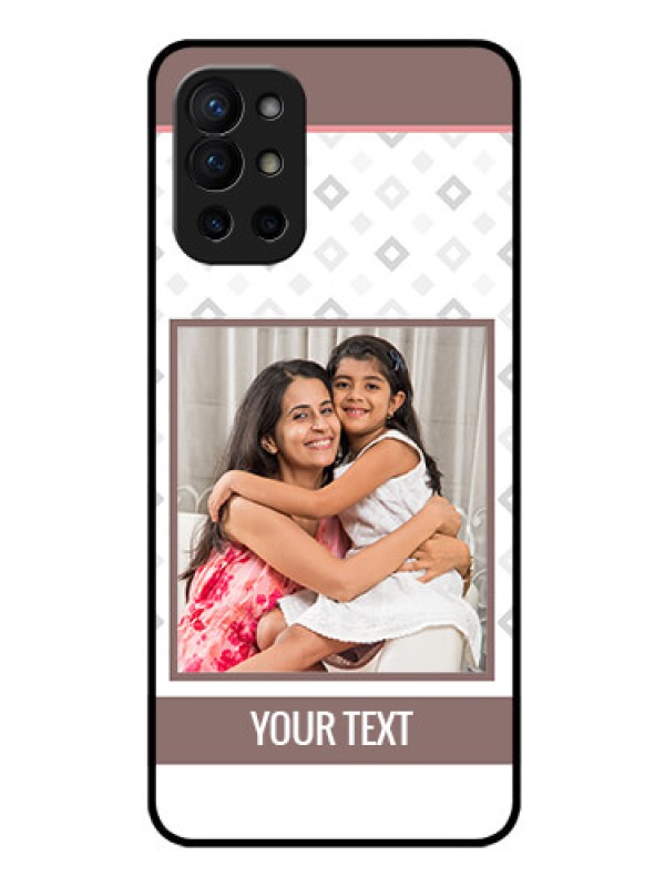 Custom Oneplus 9R 5G Photo Printing on Glass Case - Simple Diamond Design