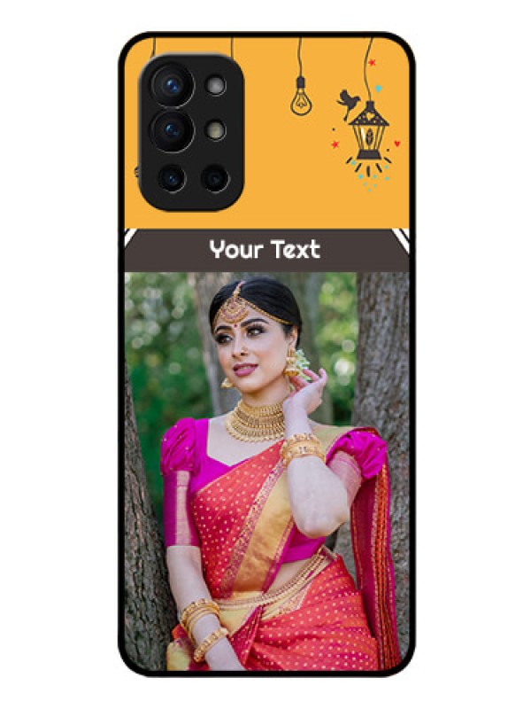 Custom Oneplus 9R 5G Custom Glass Mobile Case - with Family Picture and Icons 