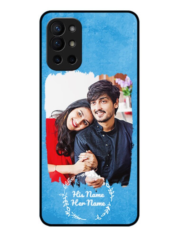 Custom OnePlus 9R 5G Custom Glass Phone Case - Blue Color Vintage Design