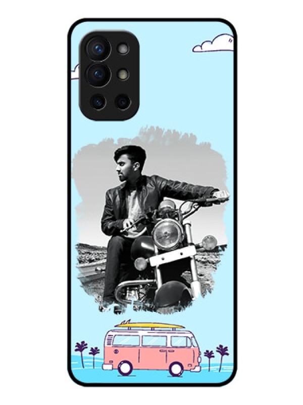 Custom Oneplus 9R 5G Photo Printing on Glass Case - Travel & Adventure Design