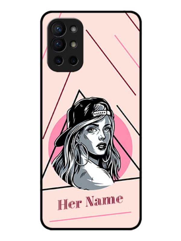 Custom OnePlus 9R 5G Personalized Glass Phone Case - Rockstar Girl Design