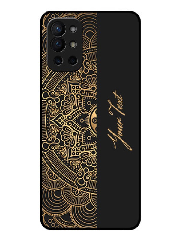 Custom OnePlus 9R 5G Photo Printing on Glass Case - Mandala art with custom text Design