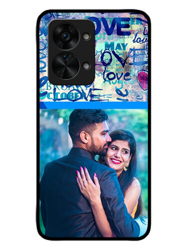 Custom OnePlus Nord 2T 5G Custom Glass Mobile Case - Colorful Love Design