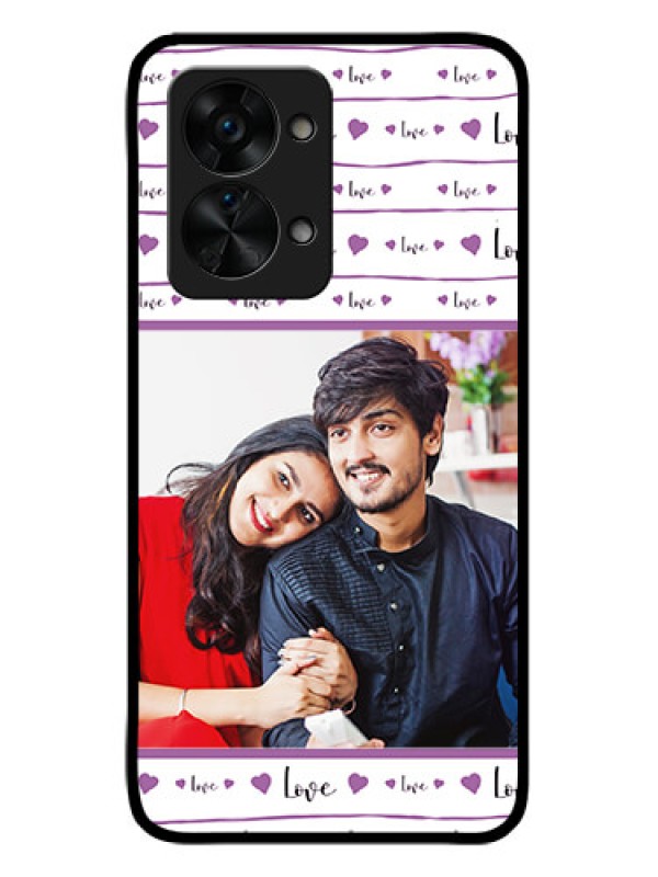 Custom OnePlus Nord 2T 5G Custom Glass Mobile Case - Couples Heart Design